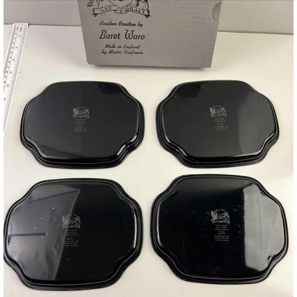 Vtg Baret Ware Serving Trays 